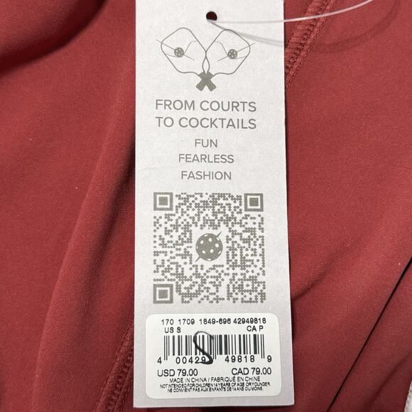 Pickletini Yasmin Zip Front Dress Size S Rust Sleeveless Pickle Ball NEW - Picture 9 of 11